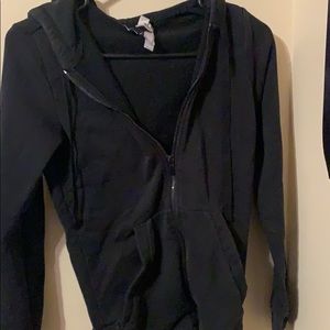 black adidas jacket w/ adidas lettering on sleeve